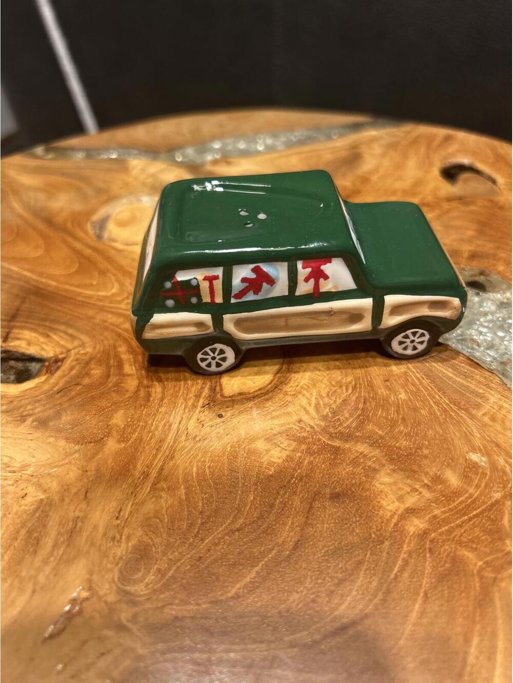 Green Ceramic Car Shaped Salt Shaker